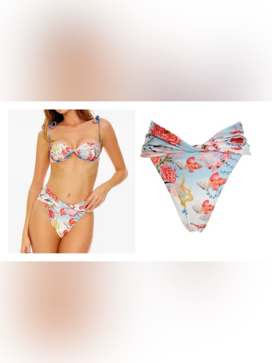 Agua Bendita Other - Agua Bendita Lily Fish & Floral Colorful Bikini Bottom NWT